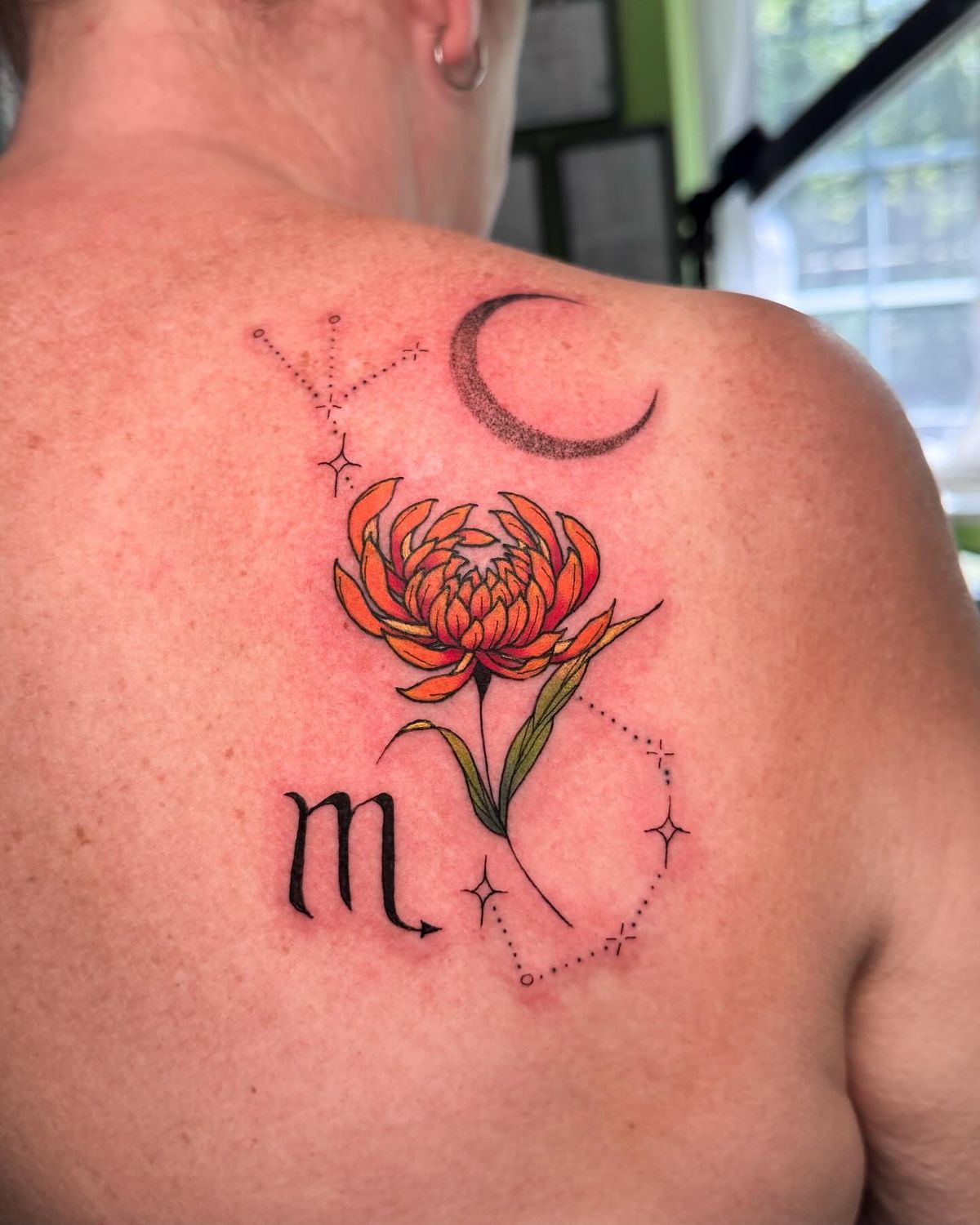 27 November Birth Flower Tattoo Ideas Featuring Chrysanthemums, Peony, Fine Line Designs