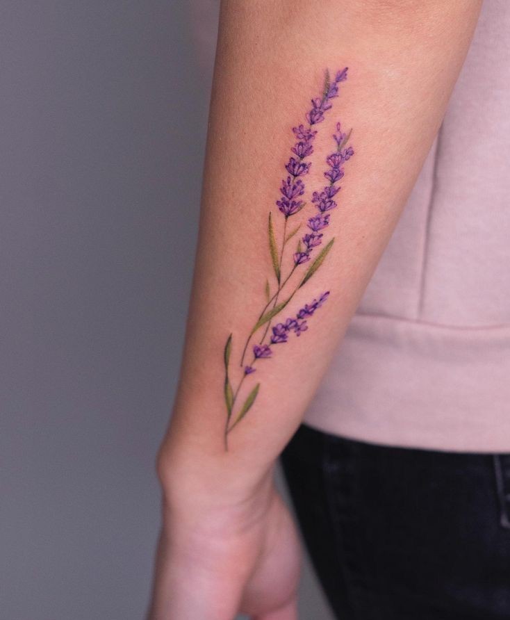 27 Lavender Tattoo Ideas : Fine Line, Bee, Rosemary, Black and Grey, Minimalist, Men and Women