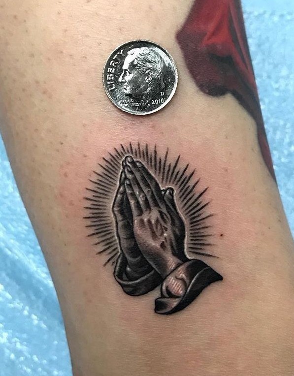 Praying Hands Tattoo Ideas : Rosary, Realism, Shoulder, Chest, Neck, Back and More