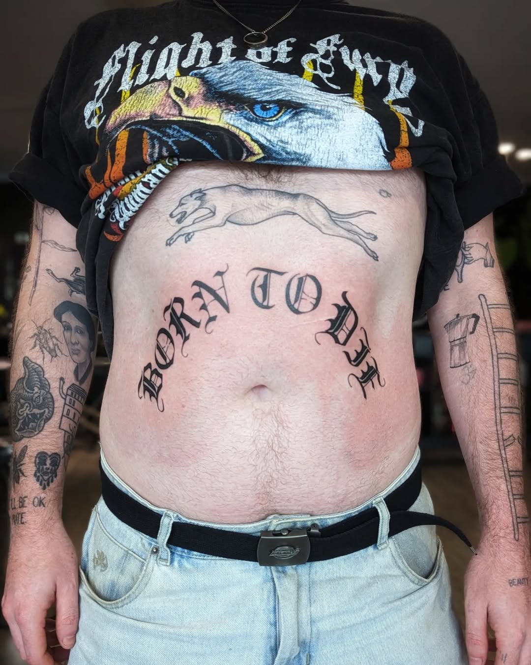 30 Born to Die Tattoo Ideas : Aesthetic Lettering, Stomach and Collarbone Placement