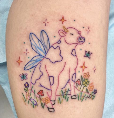 20 Cow Tattoo Small Ideas for