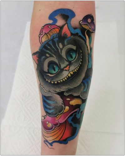 15 Cheshire Cat Tattoo Ideas for Whimsical Souls