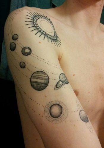 Explore 23 Stunning Solar System Tattoo Ideas for : Celestial Body Art for Men and Women
