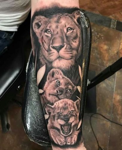 19 Lion Tattoo with Cubs: Celebrate Family and Love