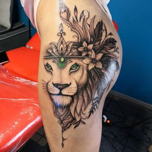 Leg Lion Tattoo: 22 Dynamic Designs for a Daring Look