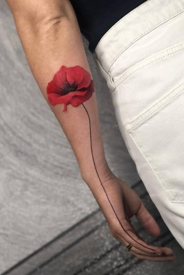28 Poppy Tattoo Ideas for Women & Men Fine Line, Traditional, Minimalist & Bold Red Floral Designs