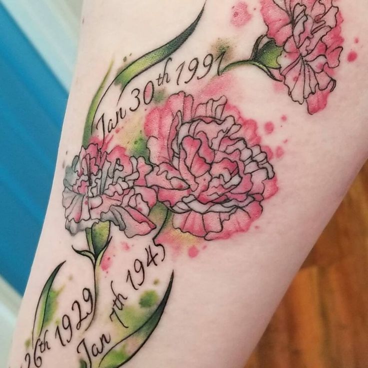 25 Carnation Tattoo Ideas : Traditional Designs for Women, Shoulder, Sleeve, Ankle & More