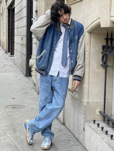 17 Trendy Men’s Jacket and Tie Combos for : Leather, Denim & Velvet Style