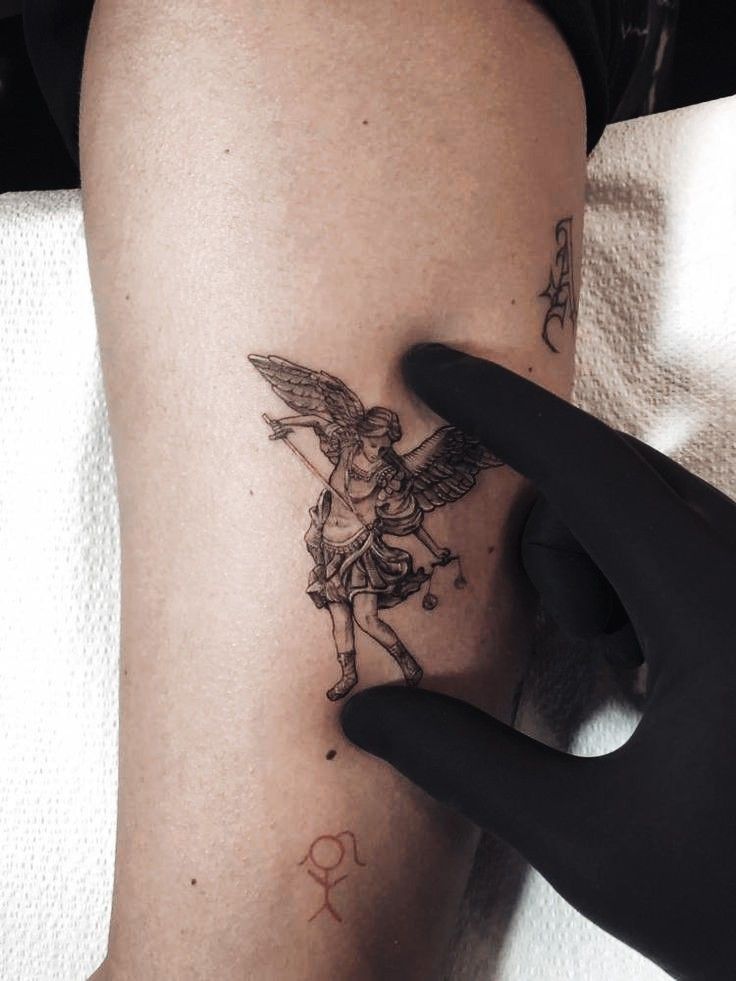29 Powerful St Michael Tattoo Designs for Men and Women   Forearm, Sleeve, Geometric, Traditional