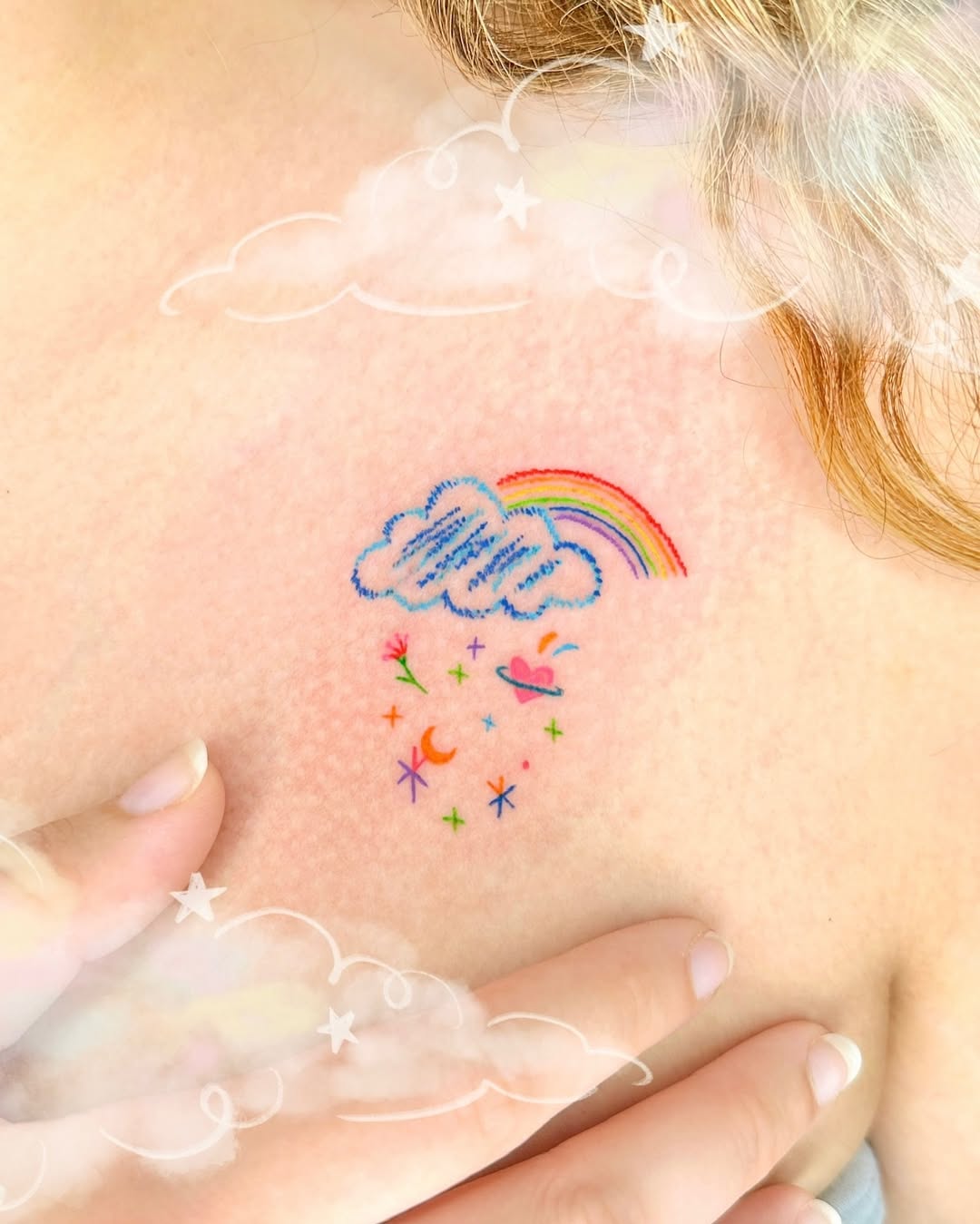 26 Cloud Tattoo Ideas with Sleeve Backgrounds, Stencil Designs, Realistic Heavens, Anime Inspiration