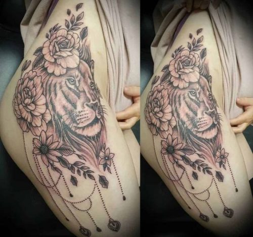 Thigh Lion Tattoo: 23 Majestic and Alluring Designs