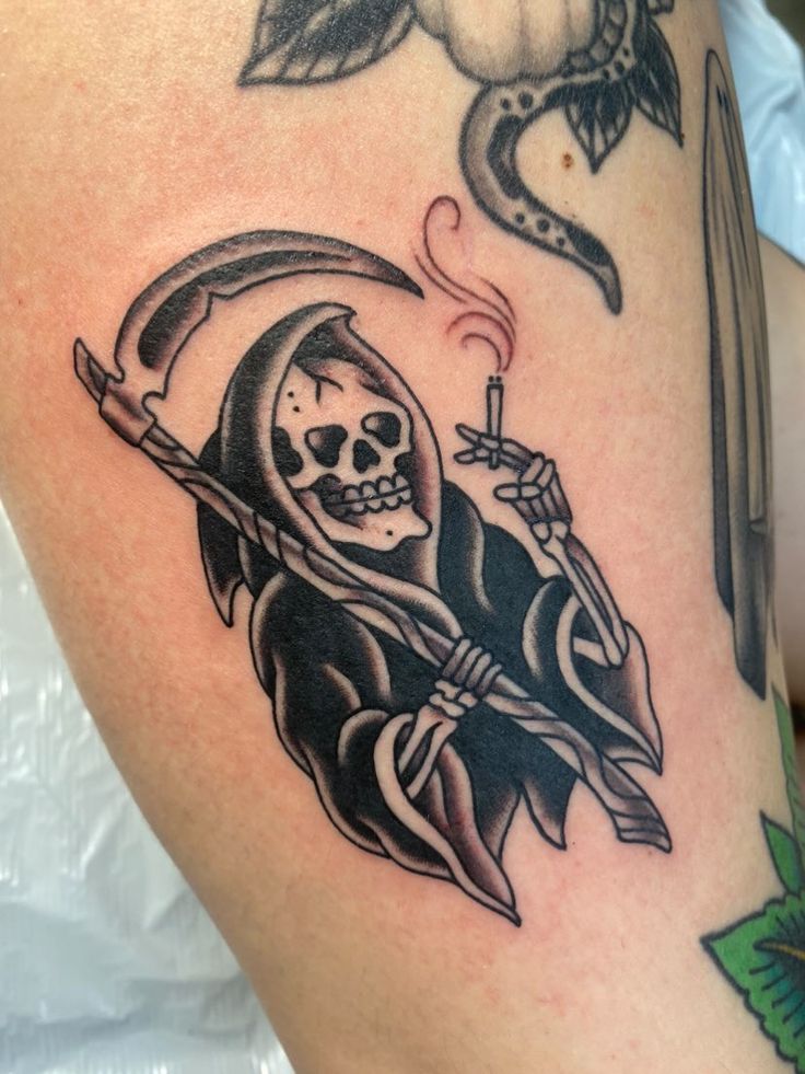 Discover 20 Grim Reaper Tattoo Ideas for Men & Women: Realistic, Traditional, Cute, and Neo-Traditional Designs