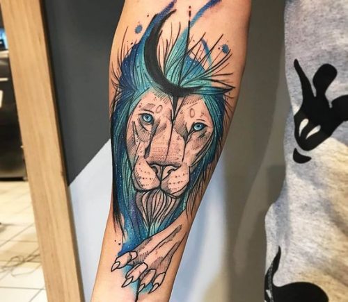 Watercolor Lion Tattoo: 20 Vibrant and Artistic Designs