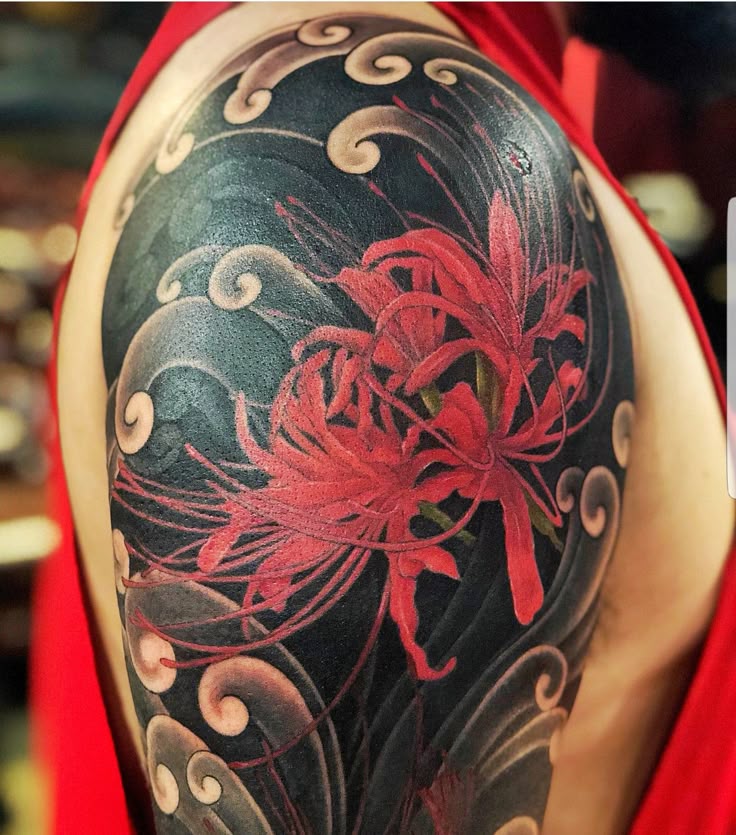 Spider Lily Tattoo 30 Ideas with Traditional Japanese Design, Arm Sleeve, Abstract Meaning