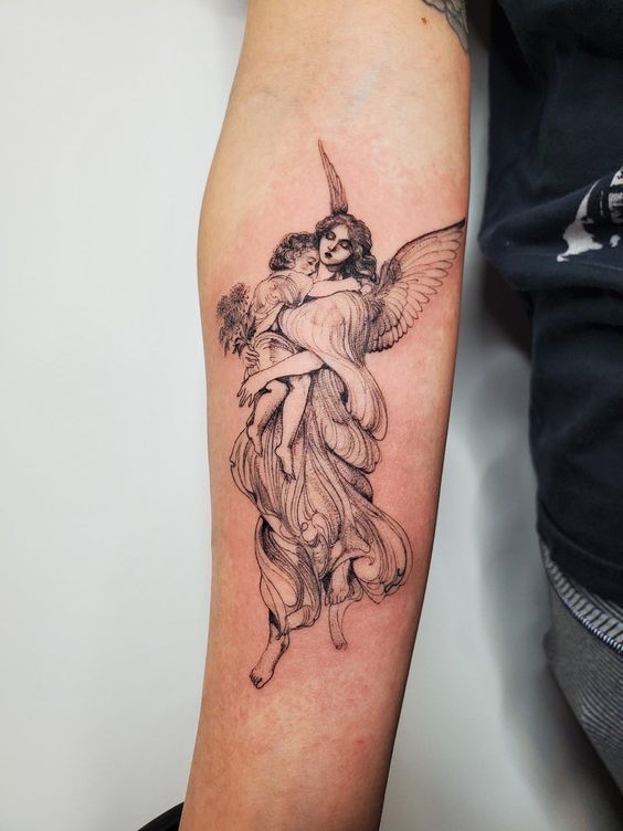 25 Angel Tattoo Ideas : Guardian, Cherub, and Dark Designs for Men and Women