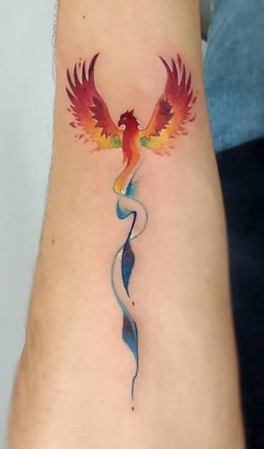 27 Majestic Phoenix Color Tattoo Designs