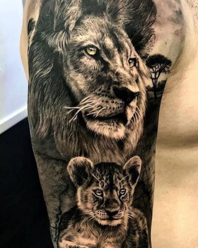 Lion Tattoo Sleeve: 18 Captivating Full Arm Designs