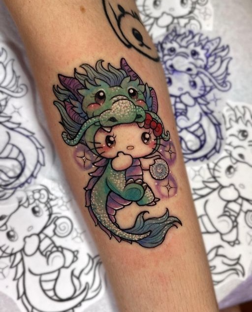 Hello Kitty Tattoo 29 Ideas for Women, Men & Couples Sleeve, Fine Line, Y2K, Cien Pies & More