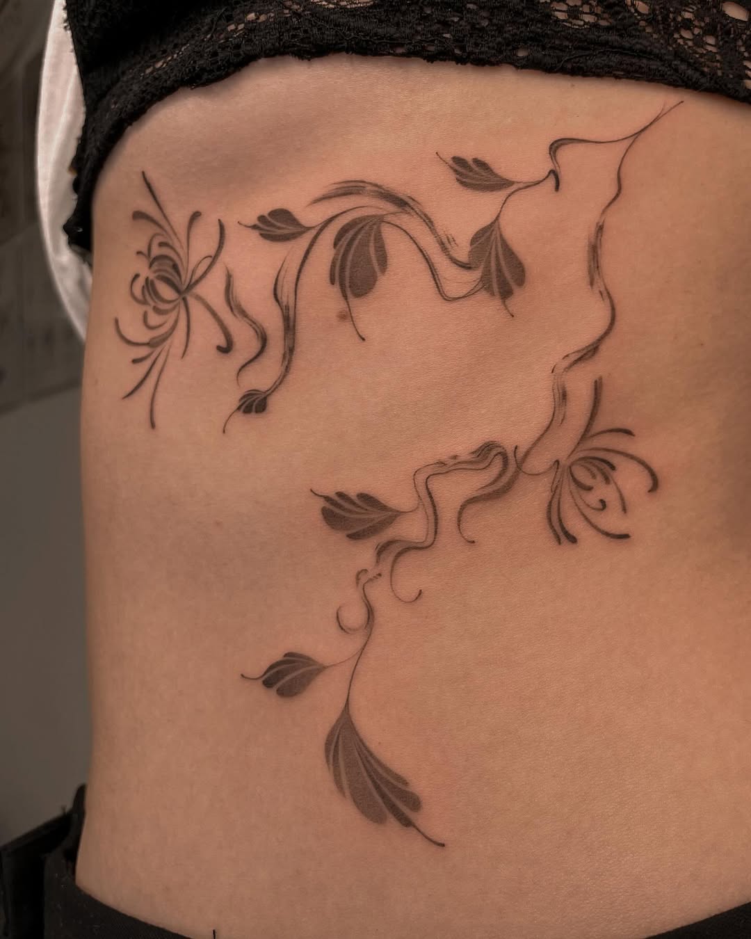 27 November Birth Flower Tattoo Ideas Featuring Chrysanthemums, Peony, Fine Line Designs