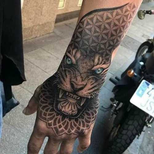 25 Tiger Tattoo on Hand Ideas