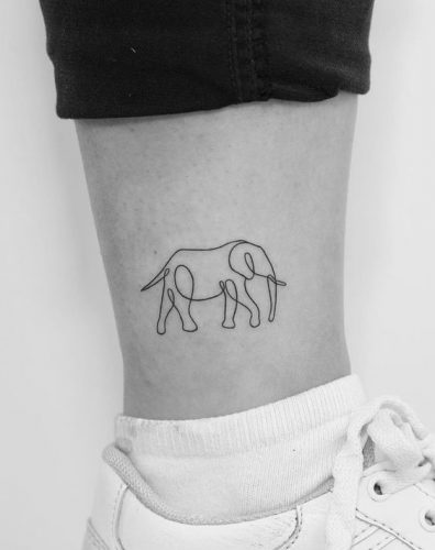 19 Elephant Ankle Tattoos Ideas