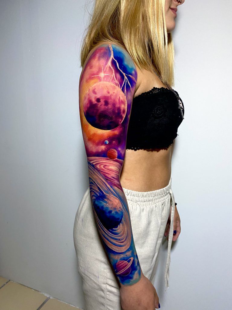 28 Full Sleeve Tattoo Ideas for Women & Men Japanese, Fine Line & Colorful Design Inspiration