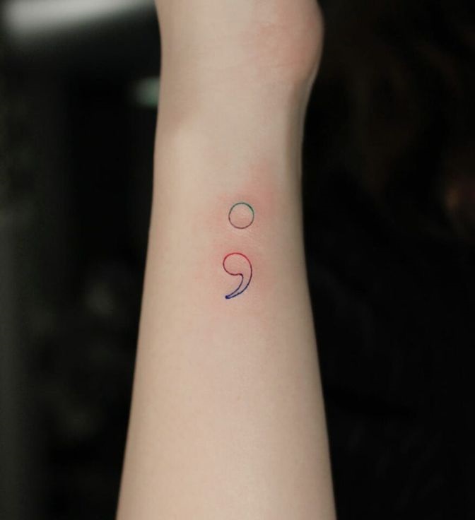 30 Stunning Semicolon Tattoo Ideas for : Minimalist, Butterfly, Floral, Heart & More