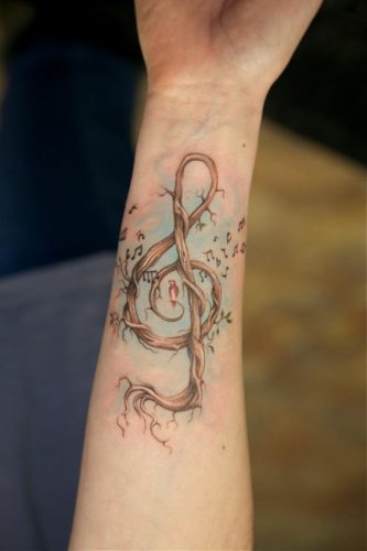 Unique Treble Clef Tattoo Ideas : Discover Designs for Music Lovers’ Ankles, Wrists & More!