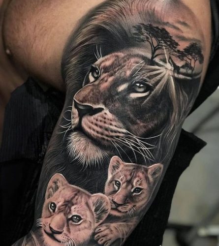 Celebrate the Pride: 24 Lion Family Tattoo Ideas