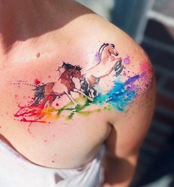 Horse Tattoo 25 Ideas for Men & Women Wild Mustangs, Minimalist Designs, Fine Line Art