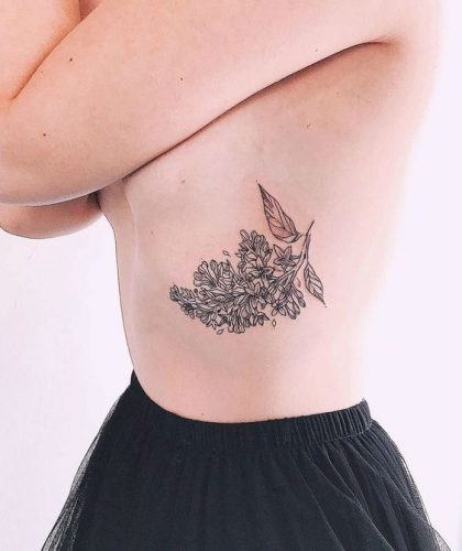 Elegant Lilac Tattoo Black and White 15 Ideas for : Embrace Minimalist Floral Art