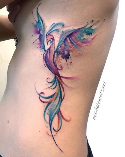27 Majestic Phoenix Color Tattoo Designs