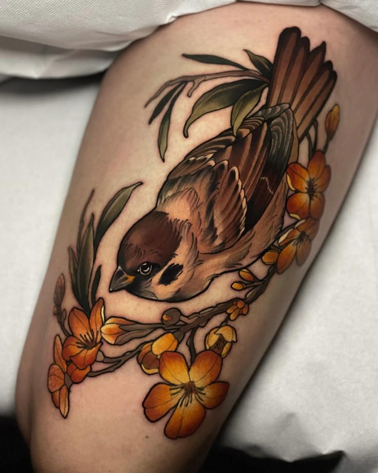 29 Sparrow Tattoo Ideas : Traditional, Men Arm and Hand Designs, Meaningful Bird Tattoos