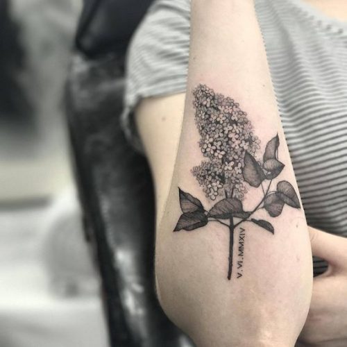 Elegant Lilac Tattoo Black and White 15 Ideas for : Embrace Minimalist Floral Art
