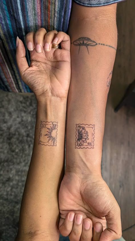 30 Unique Stamp Tattoo Ideas with Travel, Floral, Vintage, Fine Line, and Matching Postage Designs