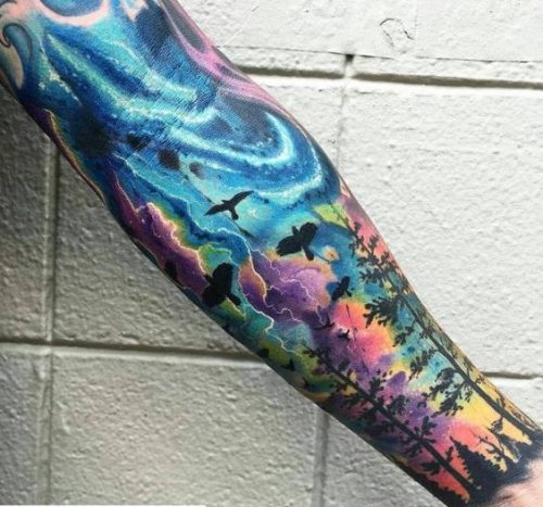 17 Watercolor Tattoo Sleeve Inspiration