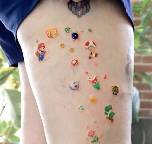 Explore 19 Unique Super Mario Tattoo Designs to Celebrate Your Love for the Iconic Game in