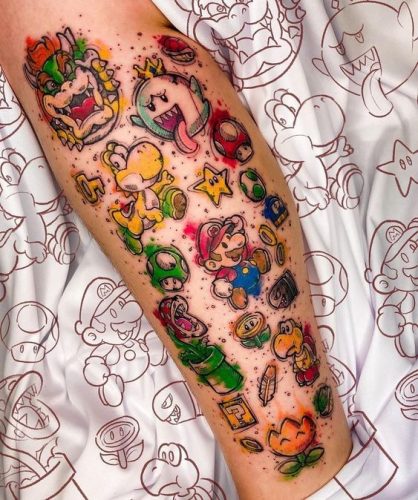 Explore 19 Unique Super Mario Tattoo Designs to Celebrate Your Love for the Iconic Game in