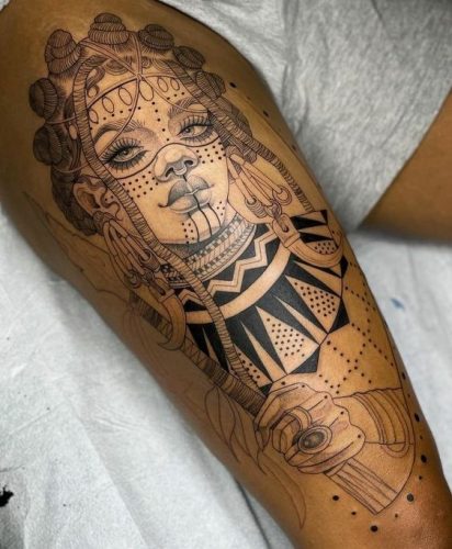 Discover 18 African Queen Tattoo Designs for Empowered Women in