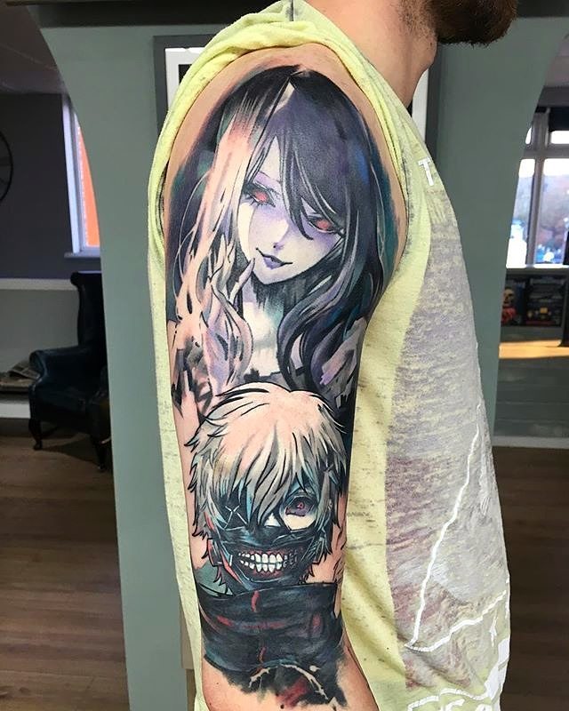 29 Tokyo Ghoul Tattoo Ideas Kaneki Designs, Juuzou Ink, Centipede Tattoos, & Spider Lily Florals