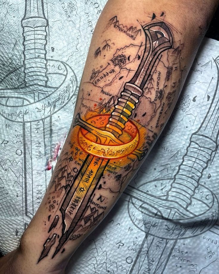 29 Lord Of The Rings Tattoo Ideas : Designs, Minimalist Symbols, Elvish Quotes, Sleeve Art