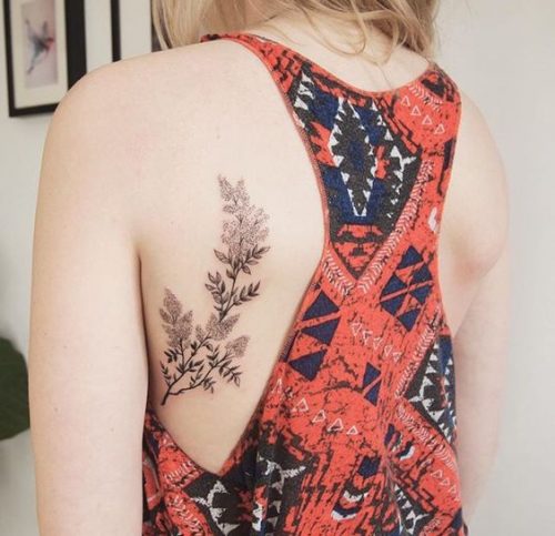 Elegant Lilac Tattoo Black and White 15 Ideas for : Embrace Minimalist Floral Art