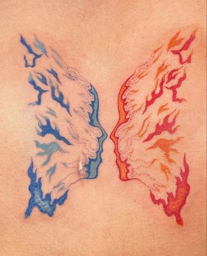 Explore 16 Stunning Fire and Ice Tattoo Designs for : Unleash Your Inner Fire with Cool Contrasts!