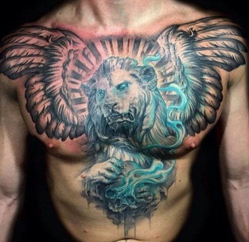 Lion Tattoo with Blue Eyes: 20 Enchanting and Mesmerizing Designs