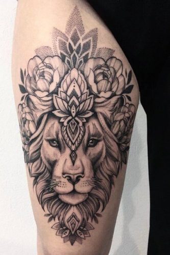 Thigh Lion Tattoo: 23 Majestic and Alluring Designs