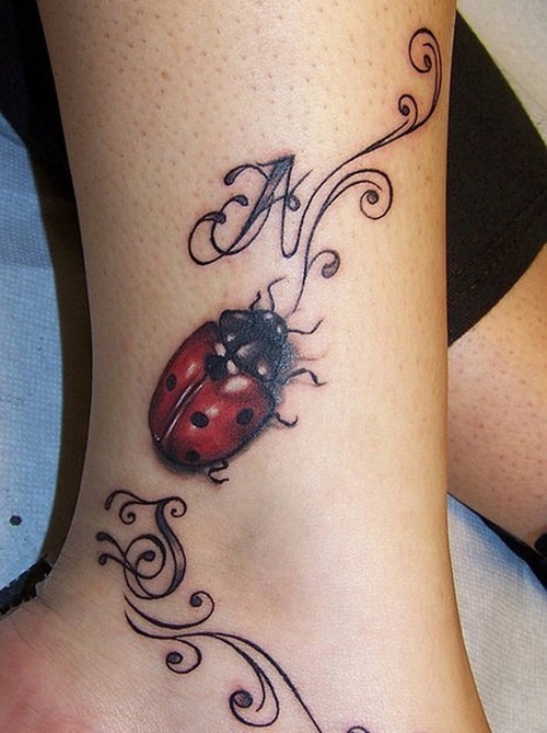 29 Ladybug Tattoo Ideas with Stencil Designs, Fine Line, Traditional Style, Gothic, Floral