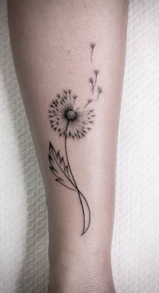Dandelion Tattoo 24 Ideas with Fine Line, Fairy Blowing, Tiny Black and White Designs