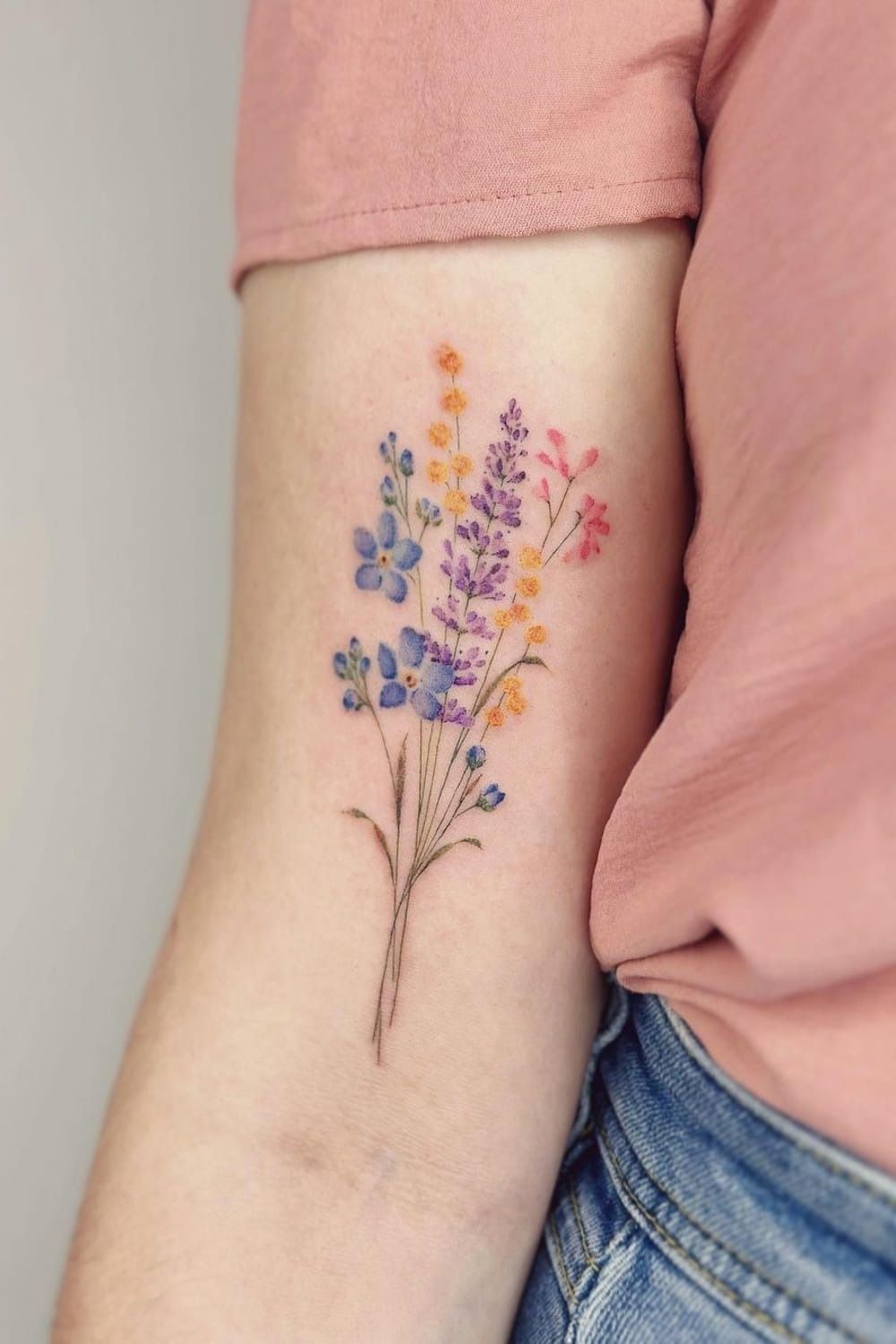 27 Lavender Tattoo Ideas : Fine Line, Bee, Rosemary, Black and Grey, Minimalist, Men and Women