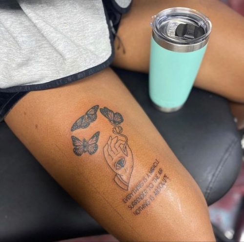 Explore the Art of Self-Expression: 15 Stunning Thigh Quote Tattoo Ideas for Women in