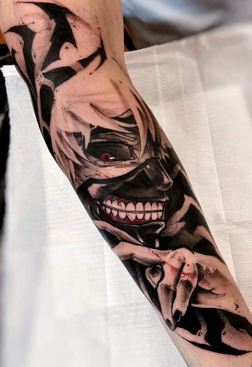 29 Tokyo Ghoul Tattoo Ideas Kaneki Designs, Juuzou Ink, Centipede Tattoos, & Spider Lily Florals